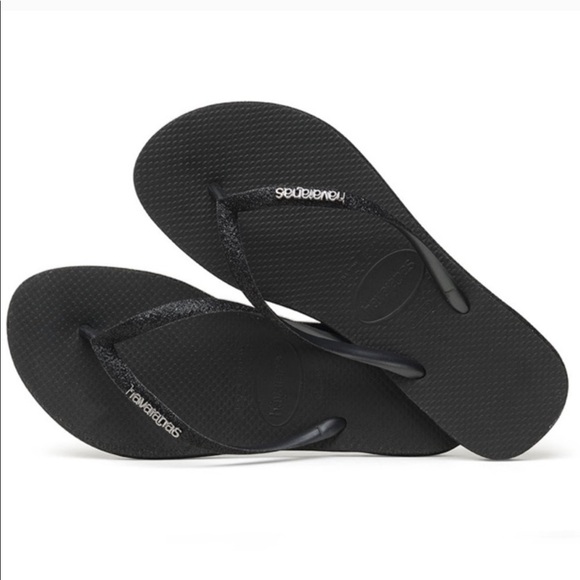 glitter havaianas black